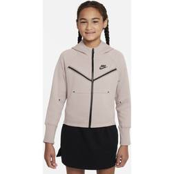Nike Girl's Sportswear Tech Fleece Full Zip Hoodie - Diffused Taupe/Black (CZ2570-272)