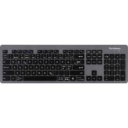 Sandstrøm slankt trådløst tastatur grå/sort