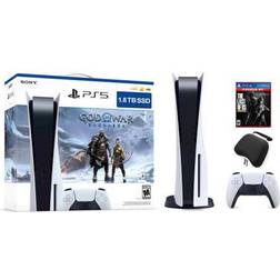 Sony PlayStation 5 Upgraded 1.8TB Disc Edition God of War Ragnarok Bundle with The Last of Us and Mytrix Controller Case