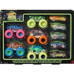 Hot Wheels Monster Trucks 10-delige Glow in the Da