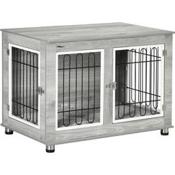 Pawhut D02-138V70GY Dog Crate Furniture Large