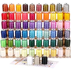 Brother 63 Colours Polyester Machine Thread Kit 500M 550Y Each Spool for Babylock Janome Singer Pfaff Husqvarna Bernina