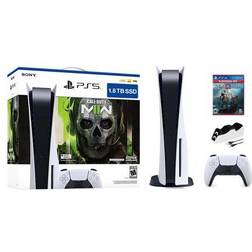 Sony PlayStation 5 Upgraded 1.8TB Disc Edition Call of Duty Modern Warfare II Bundle with God of War and Mytrix Controller Charger