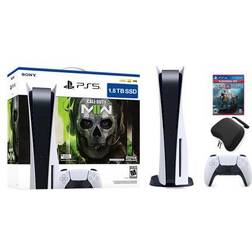 Sony PlayStation 5 Upgraded 1.8TB Disc Edition Call of Duty Modern Warfare II Bundle with God of War and Mytrix Controller Case