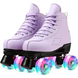 Simcat Womens Roller Skates Classic High-top Double-Row Leather Adult