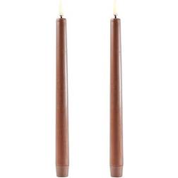 Uyuni Taper Caramel/Smooth LED Candle 25cm 2pcs