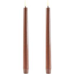 Uyuni Taper Caramel/Smooth LED-ljus 25cm 2st