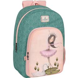 Safta Schulrucksack Santoro Swan lake Grau Rosa 30 x 46 x 14 cm