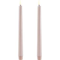 Uyuni Taper Beige/Smooth LED Candle 25cm 2pcs