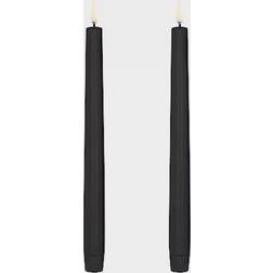 Uyuni Taper Black LED Candle 25cm 2pcs