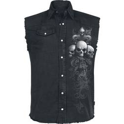 Spiral Skull Scroll Vest black