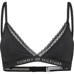 Tommy Hilfiger Triangel-BH mit Spitzenbesatz in Schwarz, Größe