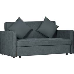 Homcom Convertible Dark Grey Sofa 152cm 2 Seater