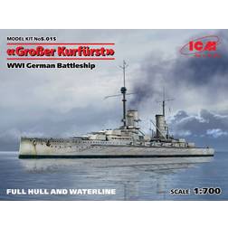 ICM Großer Kurfürst Full hull & Waterline WWI German Battleship