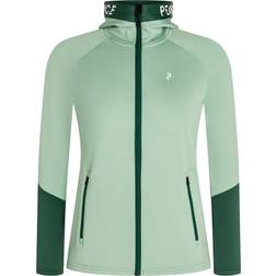 Peak Performance W Rider Mid Zip Hood - Delta Smoke/Green