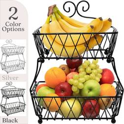 Sorbus 2-Tier Fruit Display Stand Bread Basket