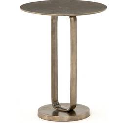 KATHY KUO HOME Sam Modern Classic Bronze Small Table 17.5"