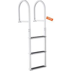 VEVOR Dock Ladder Removable Large Load Capacity Aluminum Alloy Pontoon Boat Ladder Silver