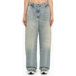 Palm Angels Paris wide-leg jeans women Polyester/Cotton/Cotton Blue