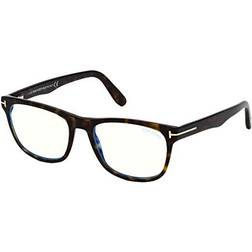 Tom Ford FT5662-B Azules-Light Block 055 Recetadas para Hombre Careyshell