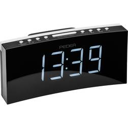 PEDEA fm radiowecker projektionswecker schwarz led-display 4-stufig brandneu