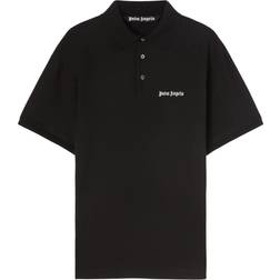 Palm Angels Logo-Embroidered Cotton Polo Shirt - Black