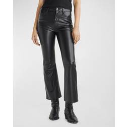 Rag & Bone Women Casey Faux Leather Cropped Flare - Black