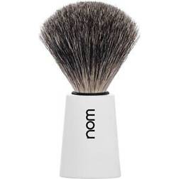 Nom Shaving brush carl pure badger handle plastic white