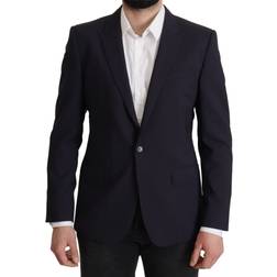 Dolce & Gabbana SIngle-Breasted Glen Plaid Martini-Fit Jacket - Blue