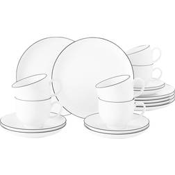 Seltmann Weiden Lido Black Line Coffee Service 18 Parts Spisestel