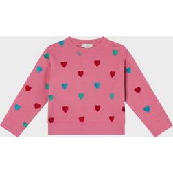 Stella McCartney Heart Printed Cotton Jersey Sweatshirt - Viola/Multicolor