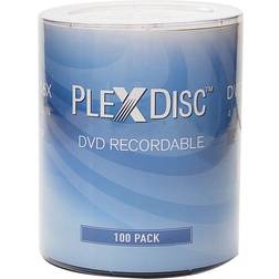 PlexDisc DVD-R 4,7 GB 16x Markenlogo Recordable Media – 100 Spindle FFP 632-817-BX