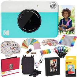 Kodak Printomatic Instant Camera blå allt-i-ett-paket Zink fotopapper 20 ark markörer, fotoalbum och mer