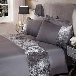 Sienna Crushed Duvet Cover Grey, Silver (230x220cm)