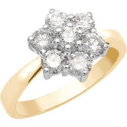 Jewelco London Flower Cluster Ring - Gold/Silver/Diamonds