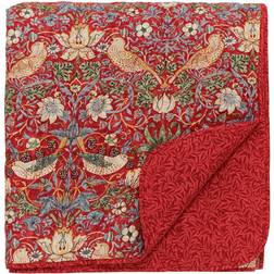 William Morris Strawberry Thief Colcha Rojo (265x260cm)