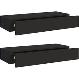vidaXL 330258 Black Vegghylle 60cm 2st