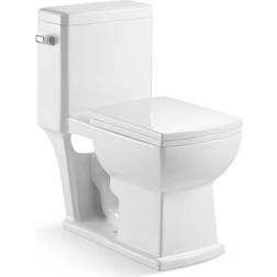 Block II 1-piece 1.27 GPF Single Flush Round Toilet in White White