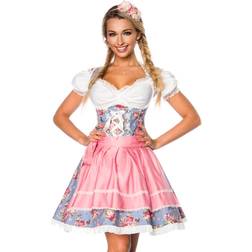 Dirndline Dirndl Ljusblå Blommor Deluxe