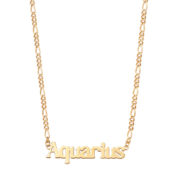 Daisy Aquarius Zodiac Necklace - Gold