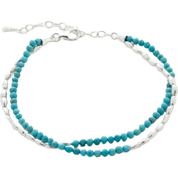 Monica Vinader Mini Nugget Beaded Bracelet - Silver/Turquoise