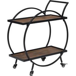 FirsTime & Co Odessa Bar Black/Brown Trolley Table 14x27.5"