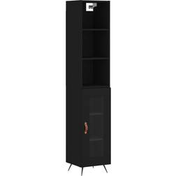 vidaXL Highboard Black Armadio 34.5x180cm