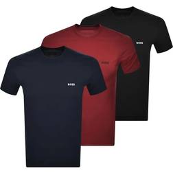 HUGO BOSS Bodywear Cotton T-shirts 3-pack - Burgundy/Navy/Black