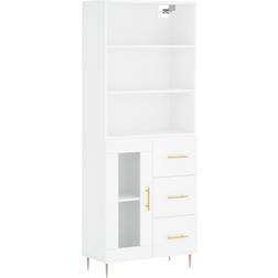 vidaXL Highboard ‎1 Glass Door 3 Drawers White Buffet 69.5x180cm