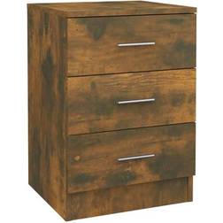 vidaXL 815321 Smoked Oak Bedside Table 35x38cm