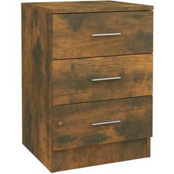 vidaXL 815321 Smoked Oak Sengebord 35x38cm