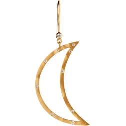 Stine A Big Bella Moon with Stones Earring - Gold/Transparent