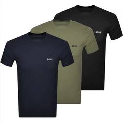 HUGO BOSS 3 Pack Mens Classic T-Shirt, /Navy/Black/Green