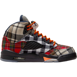 Nike Air Jordan 5 Retro Plaid GS - Black/Dark Obsidian/Total Orange